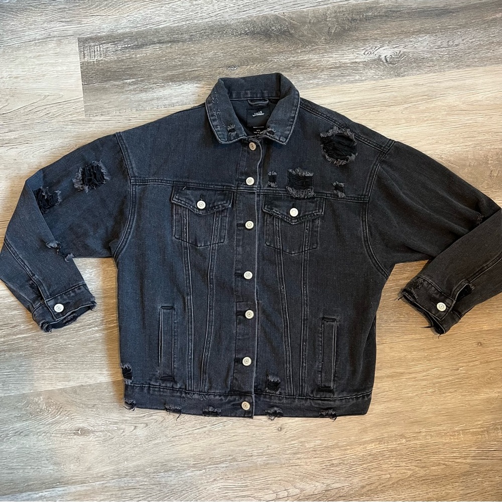 Iris Distressed Denim Jacket - image 6